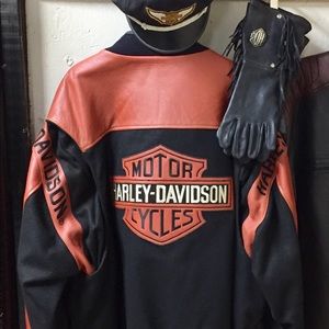 Harley Davidson XXL Mens Leather and Wool Jacket
